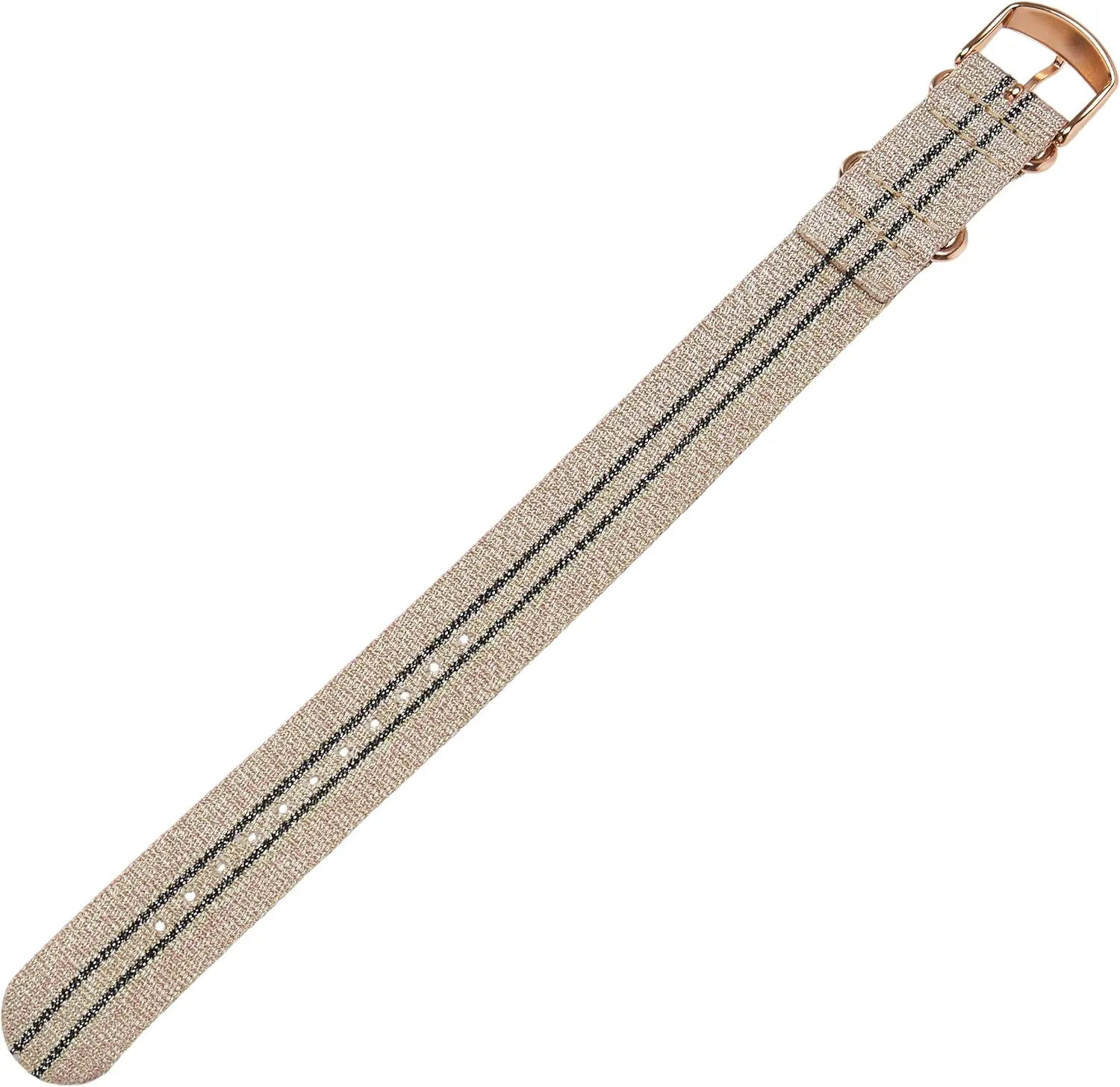 Timex TW7C27400 Weekender 20mm Blush/Graphite Stripe Metallic Fabric Strap