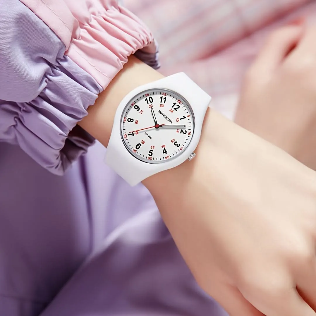 Ultra Light Nurse Watch for Women - Soft Silicone Strap