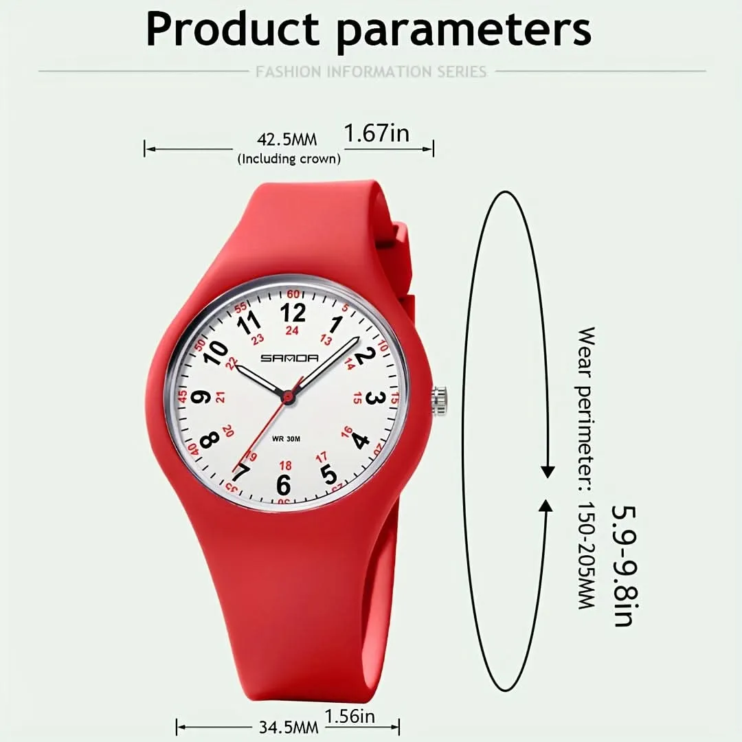 Ultra Light Nurse Watch for Women - Soft Silicone Strap