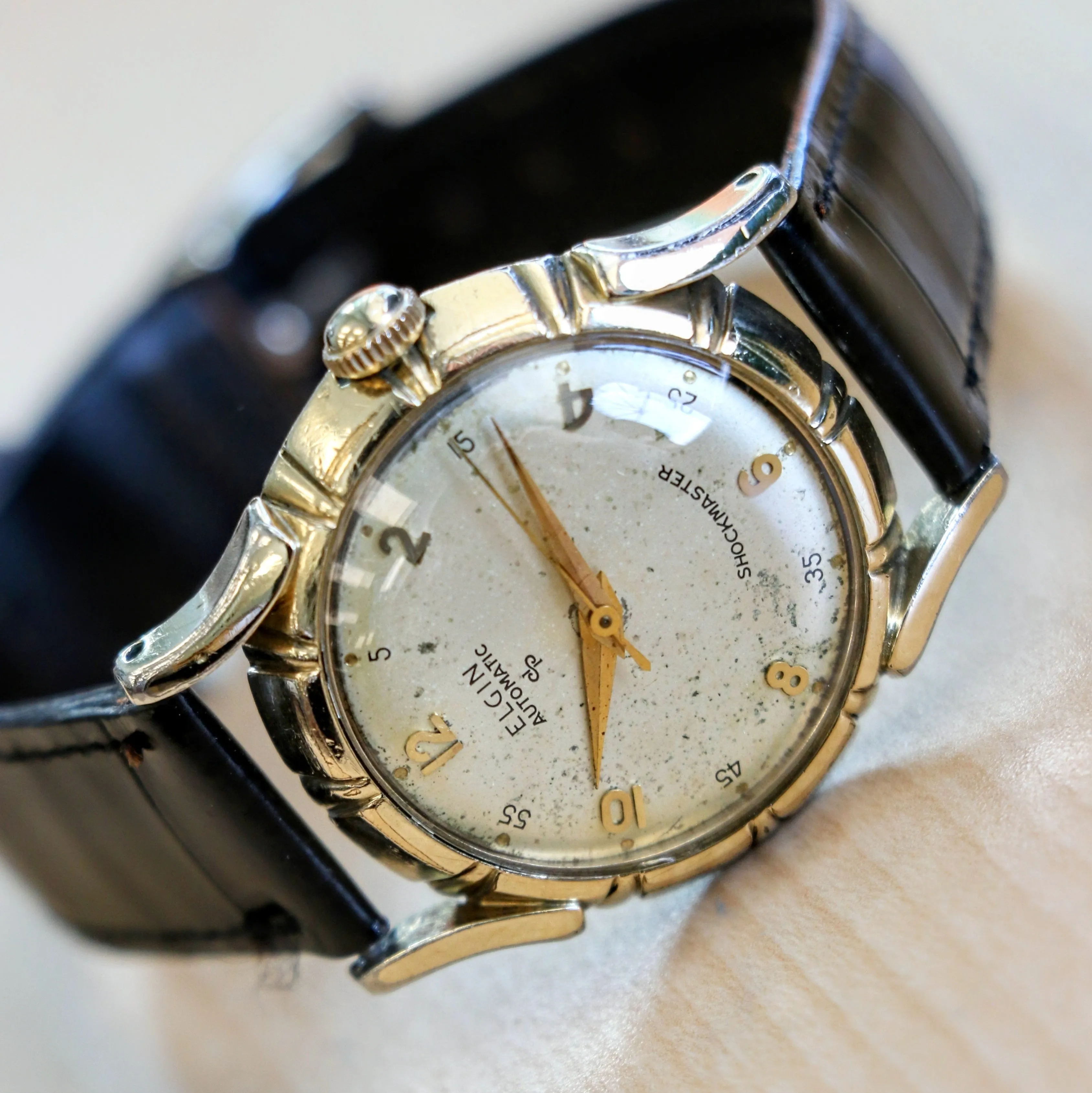Vintage ELGIN Automatic Watch Durapower Shockmaster Ref. 6806 Wristwatch "Bottlecap"