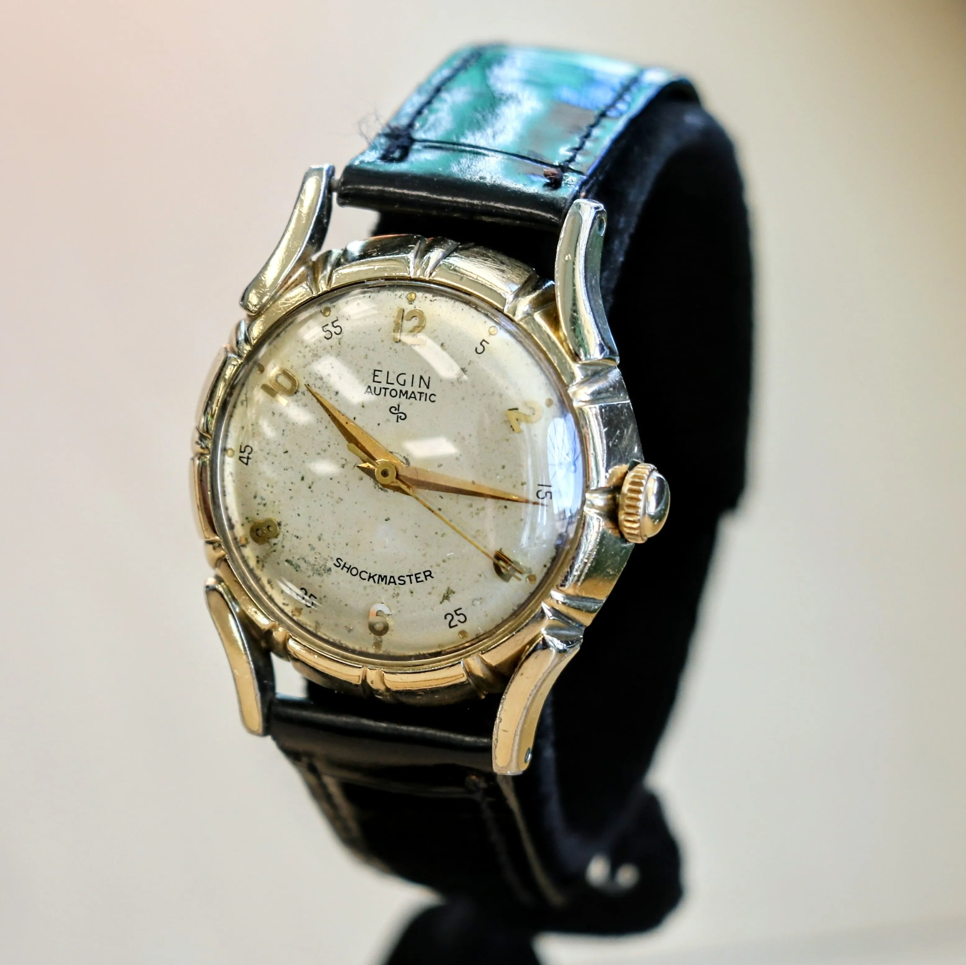 Vintage ELGIN Automatic Watch Durapower Shockmaster Ref. 6806 Wristwatch "Bottlecap"