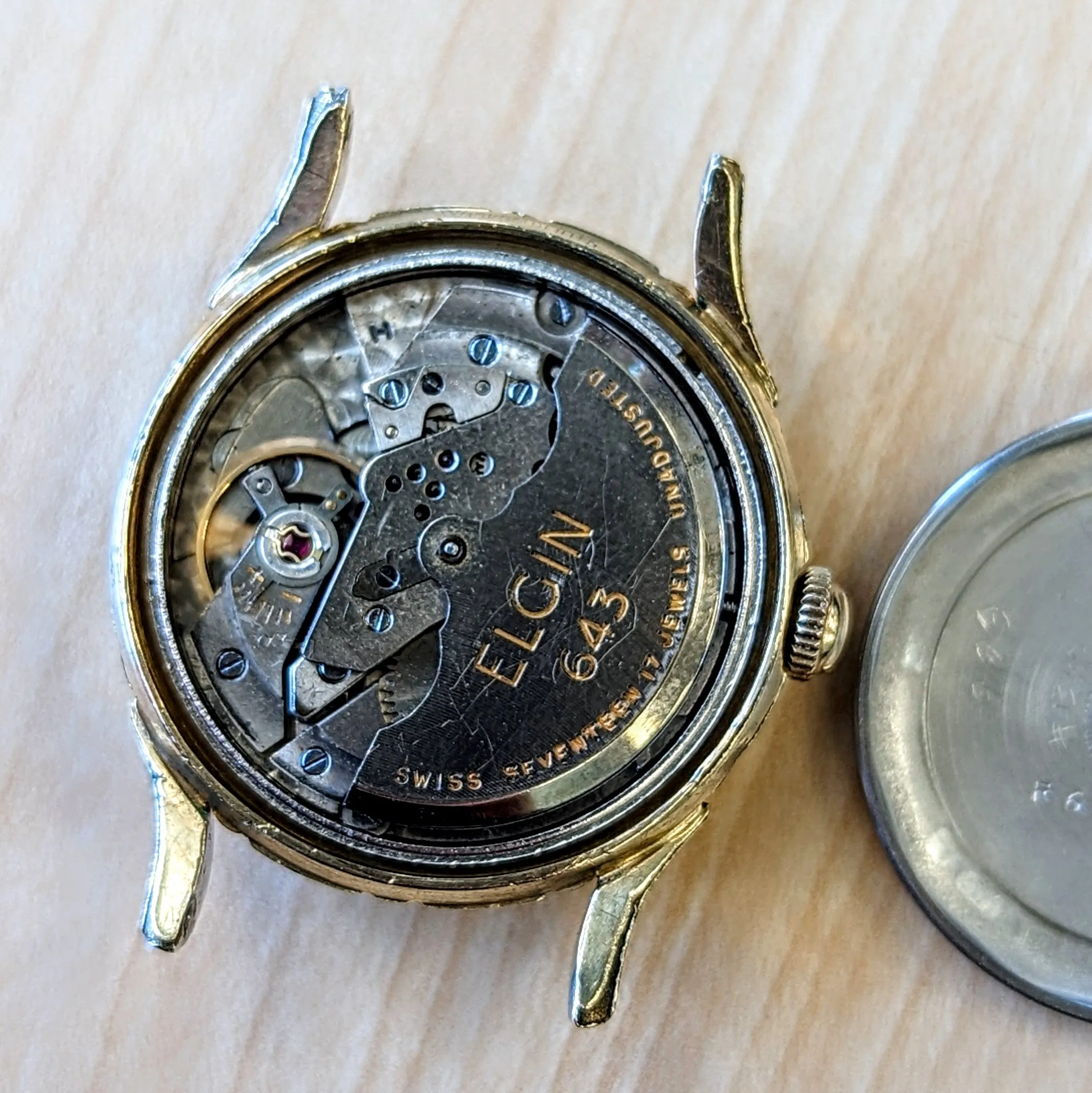 Vintage ELGIN Automatic Watch Durapower Shockmaster Ref. 6806 Wristwatch "Bottlecap"