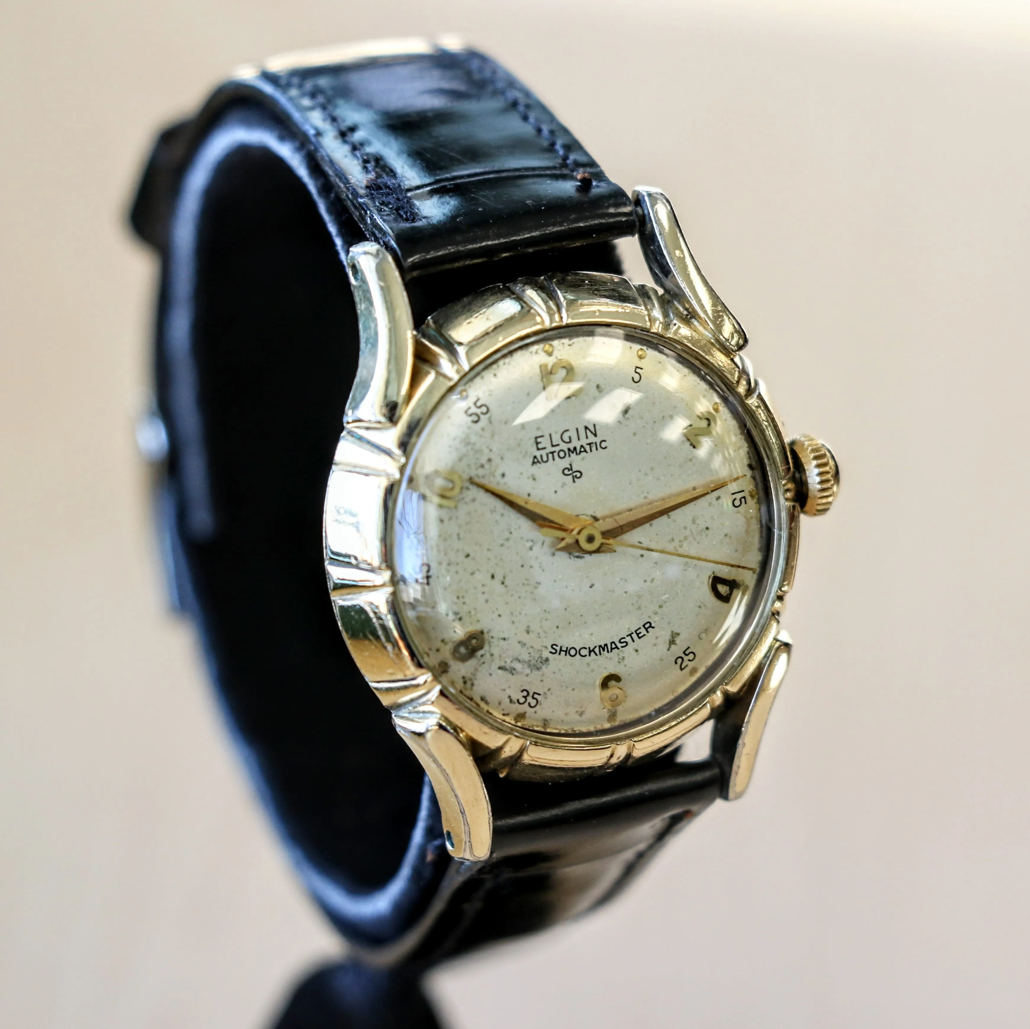Vintage ELGIN Automatic Watch Durapower Shockmaster Ref. 6806 Wristwatch "Bottlecap"