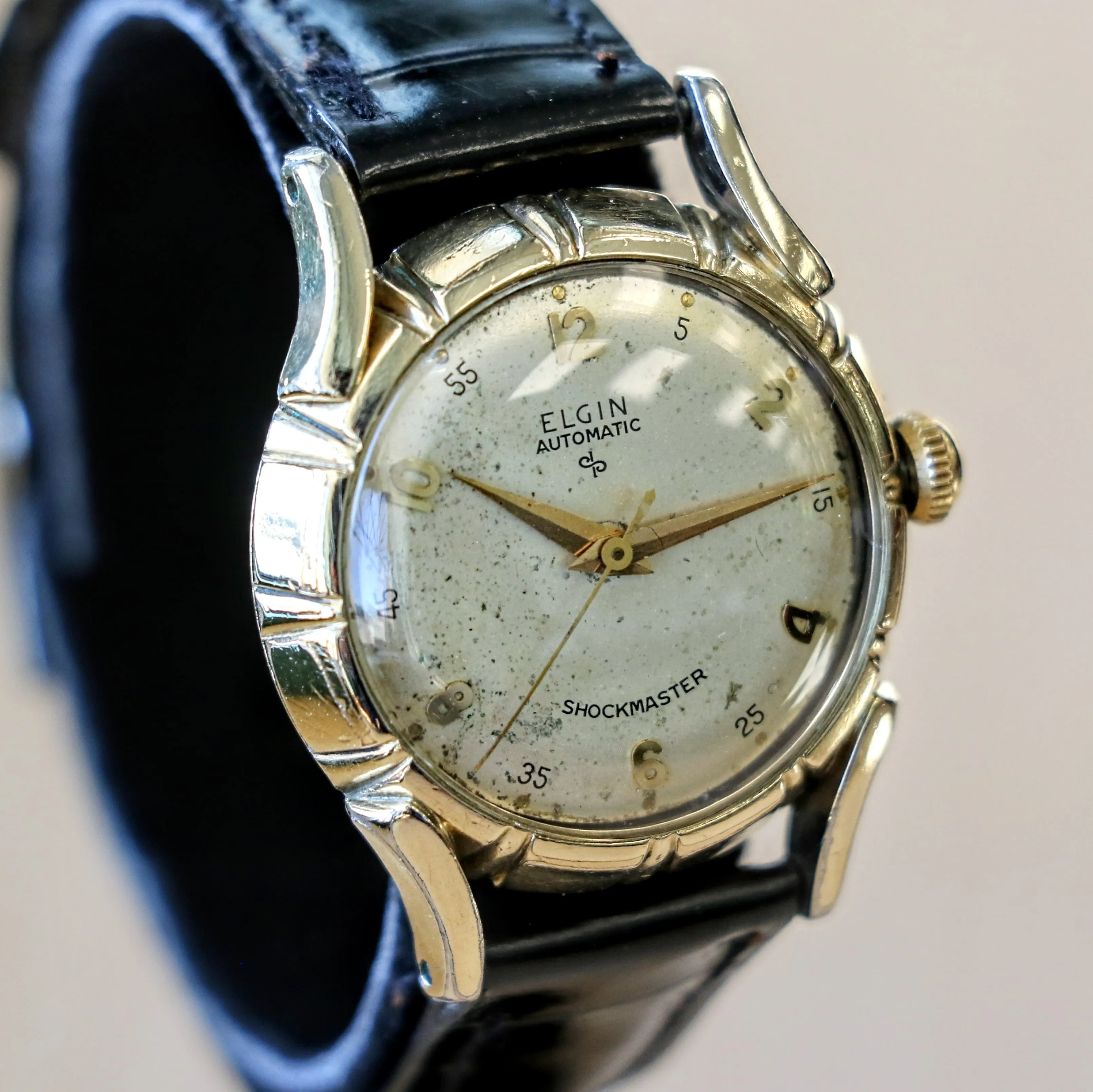 Vintage ELGIN Automatic Watch Durapower Shockmaster Ref. 6806 Wristwatch "Bottlecap"