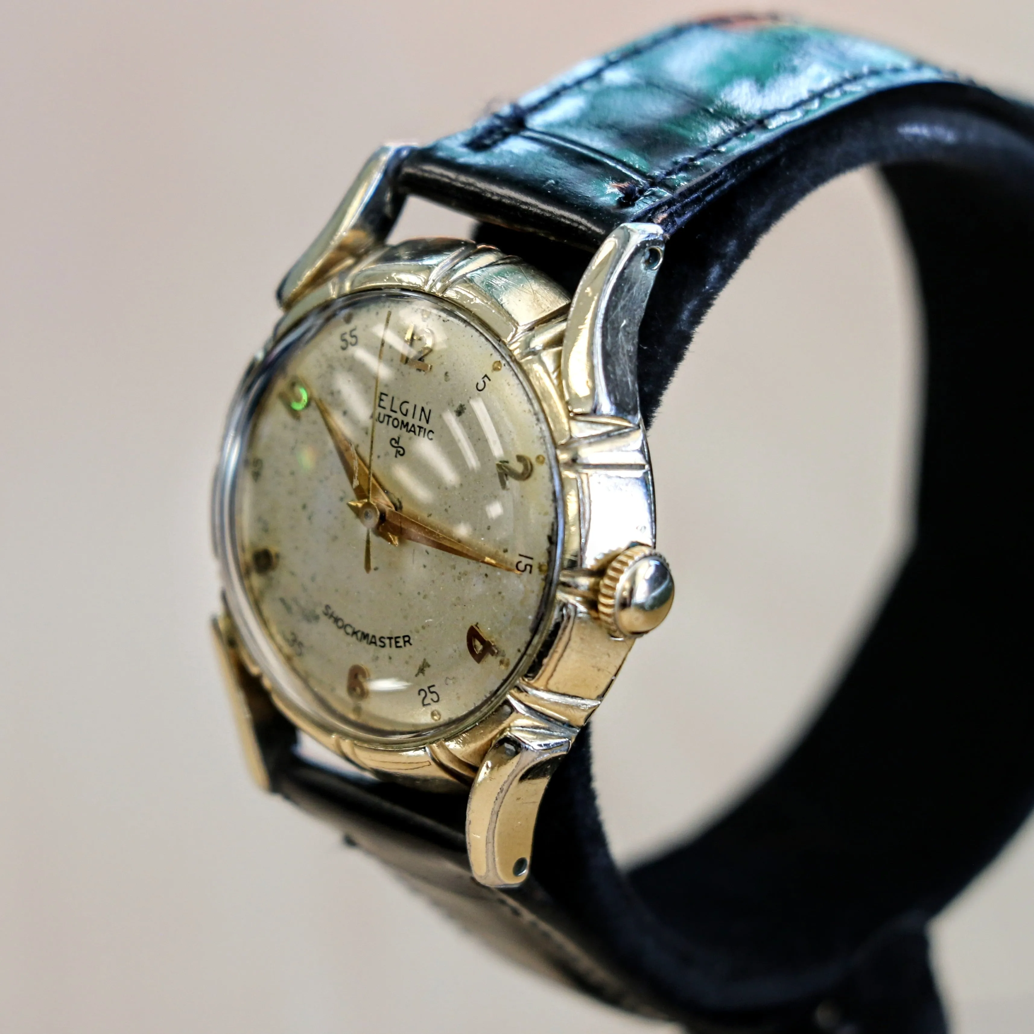 Vintage ELGIN Automatic Watch Durapower Shockmaster Ref. 6806 Wristwatch "Bottlecap"