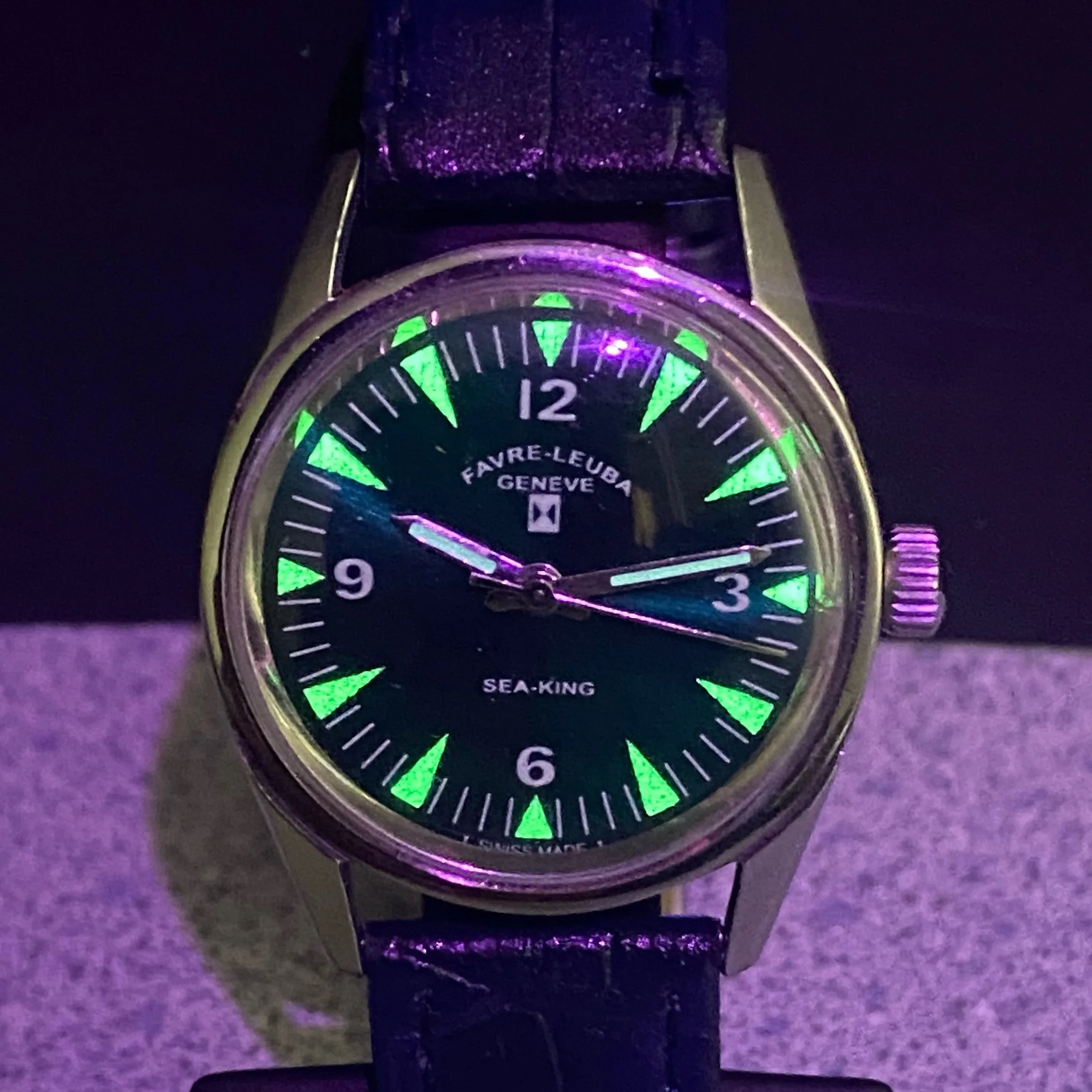Vintage FAVRE-LEUBA Sea-King Watch Cal. 253 TwinPower Swiss Made ALL S.S. Wristwatch