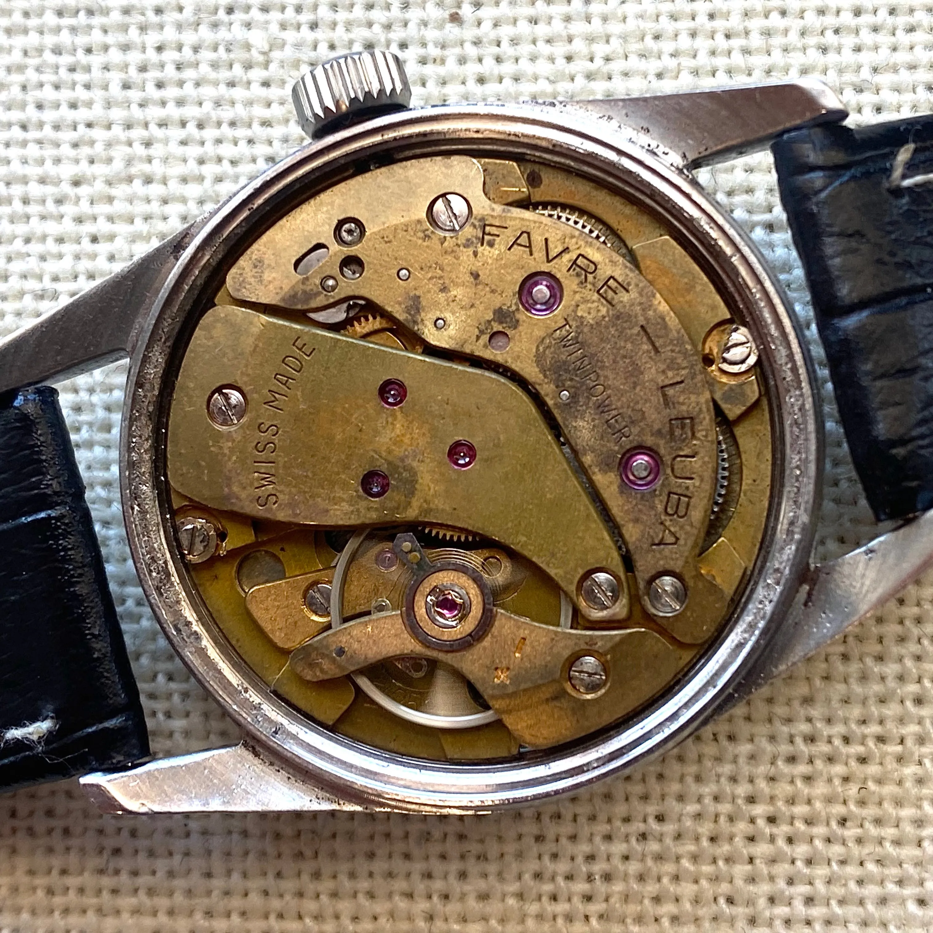Vintage FAVRE-LEUBA Sea-King Watch Cal. 253 TwinPower Swiss Made ALL S.S. Wristwatch