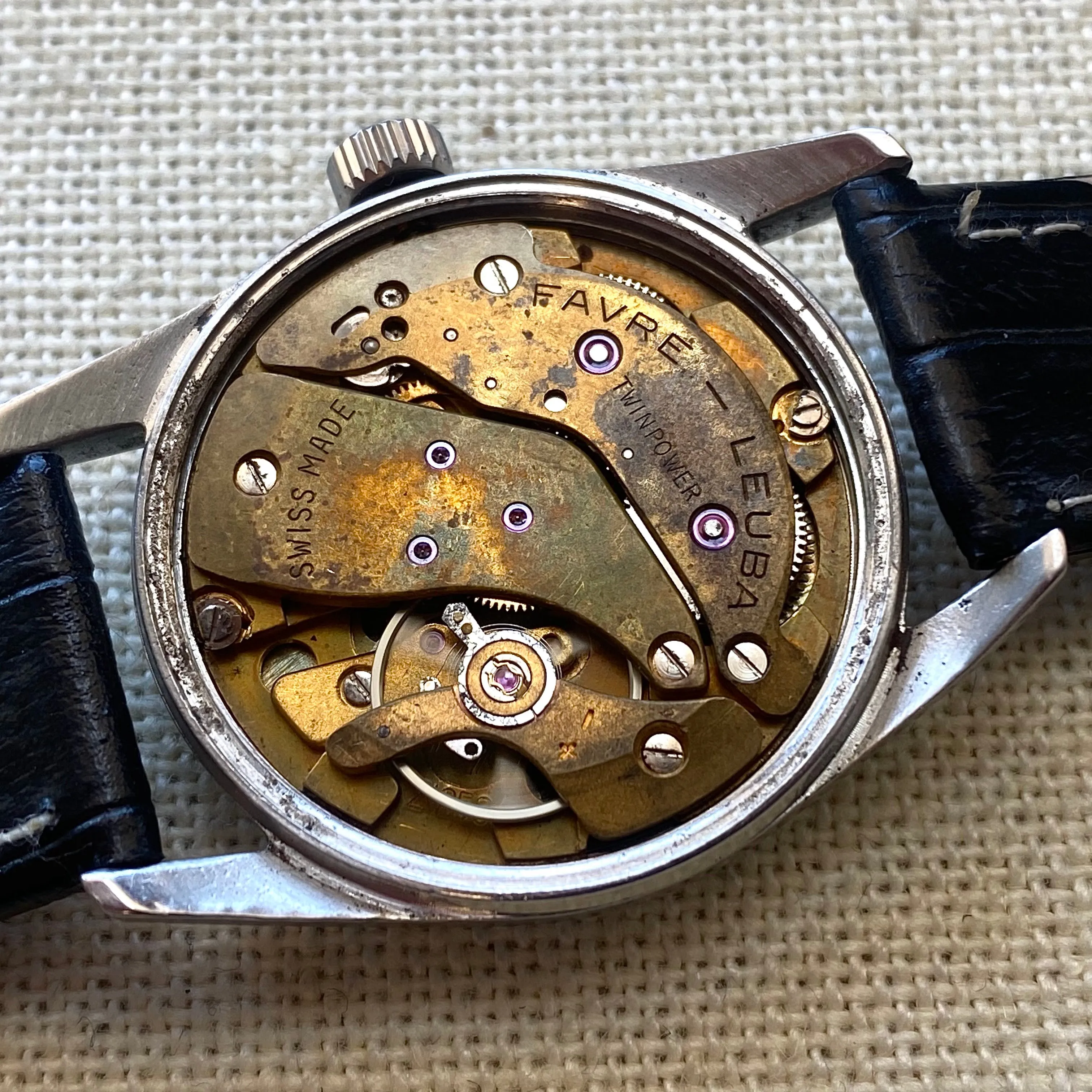 Vintage FAVRE-LEUBA Sea-King Watch Cal. 253 TwinPower Swiss Made ALL S.S. Wristwatch