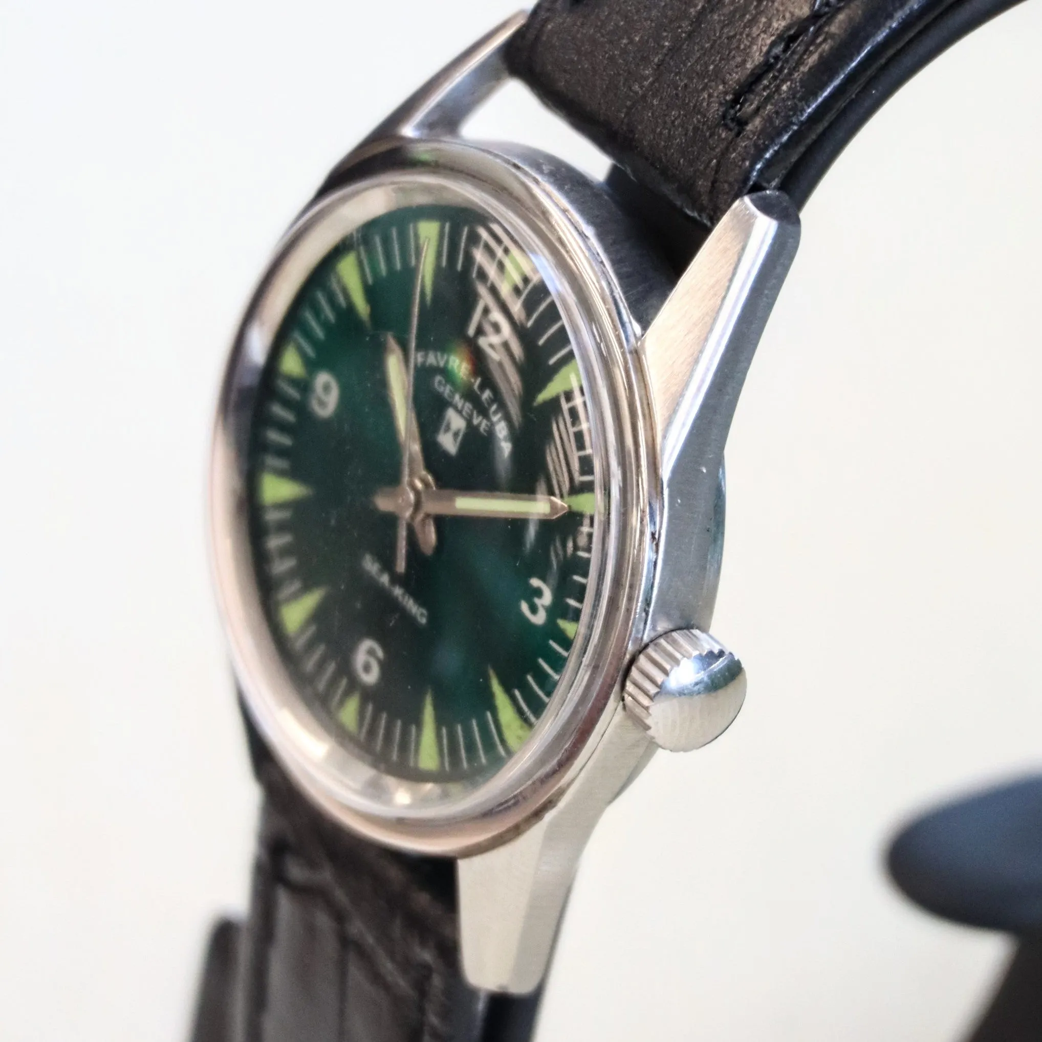 Vintage FAVRE-LEUBA Sea-King Watch Cal. 253 TwinPower Swiss Made ALL S.S. Wristwatch