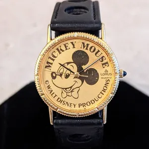 Vintage LORUS Mickey Mouse Bowtie Wristwatch Quartz Movement