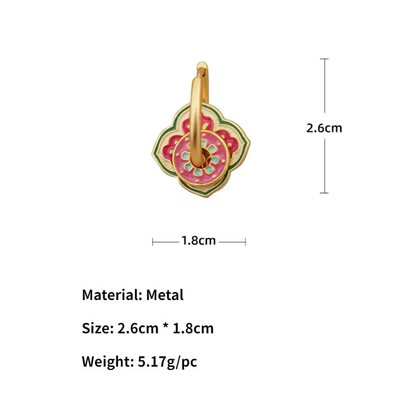 Vintage Minimalist Temperament Pink Flower Earrings