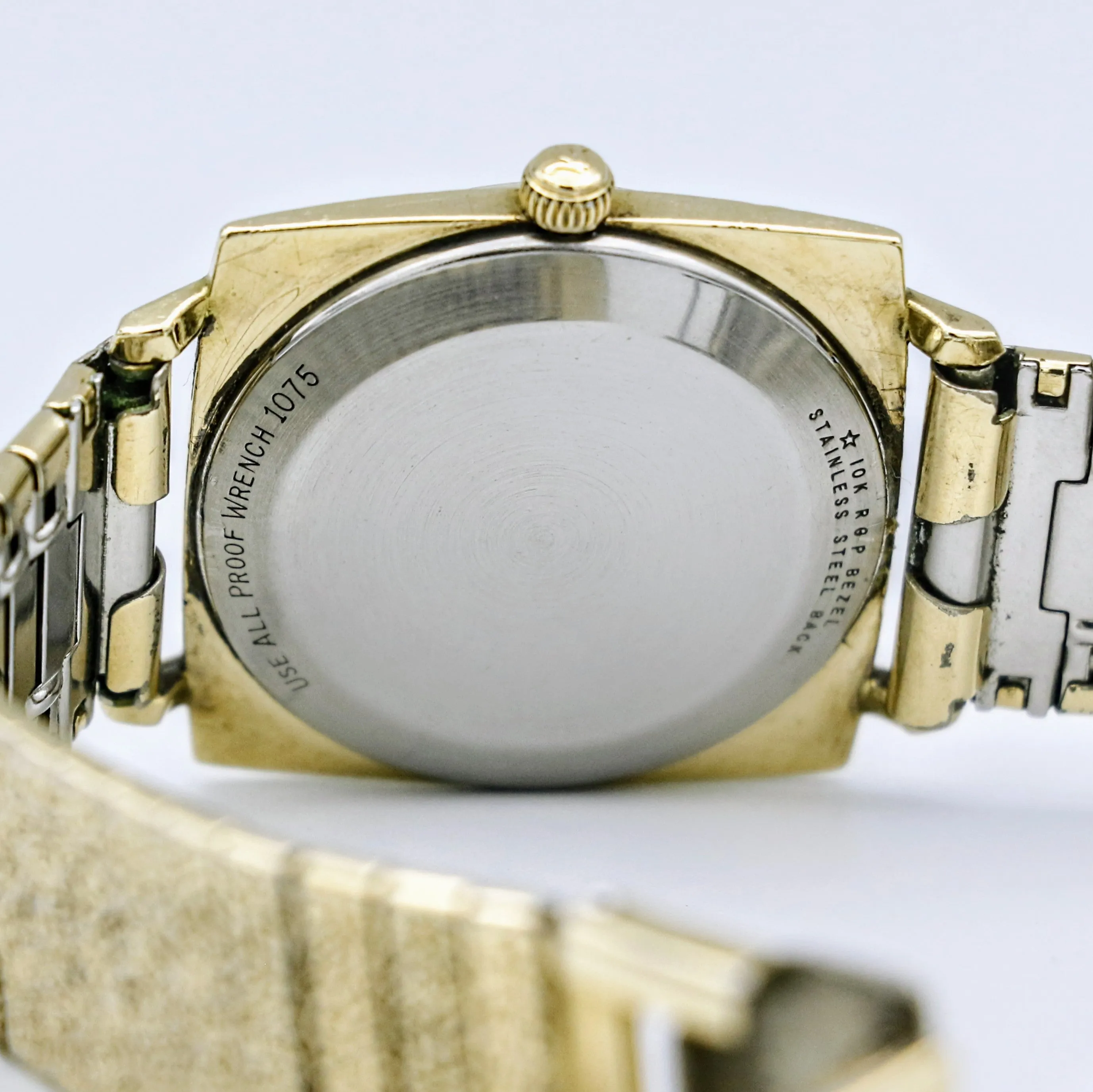 Vintage Wittnauer Wristwatch 10K GP Bezel Fancy Dial, 10K GF Bracelet
