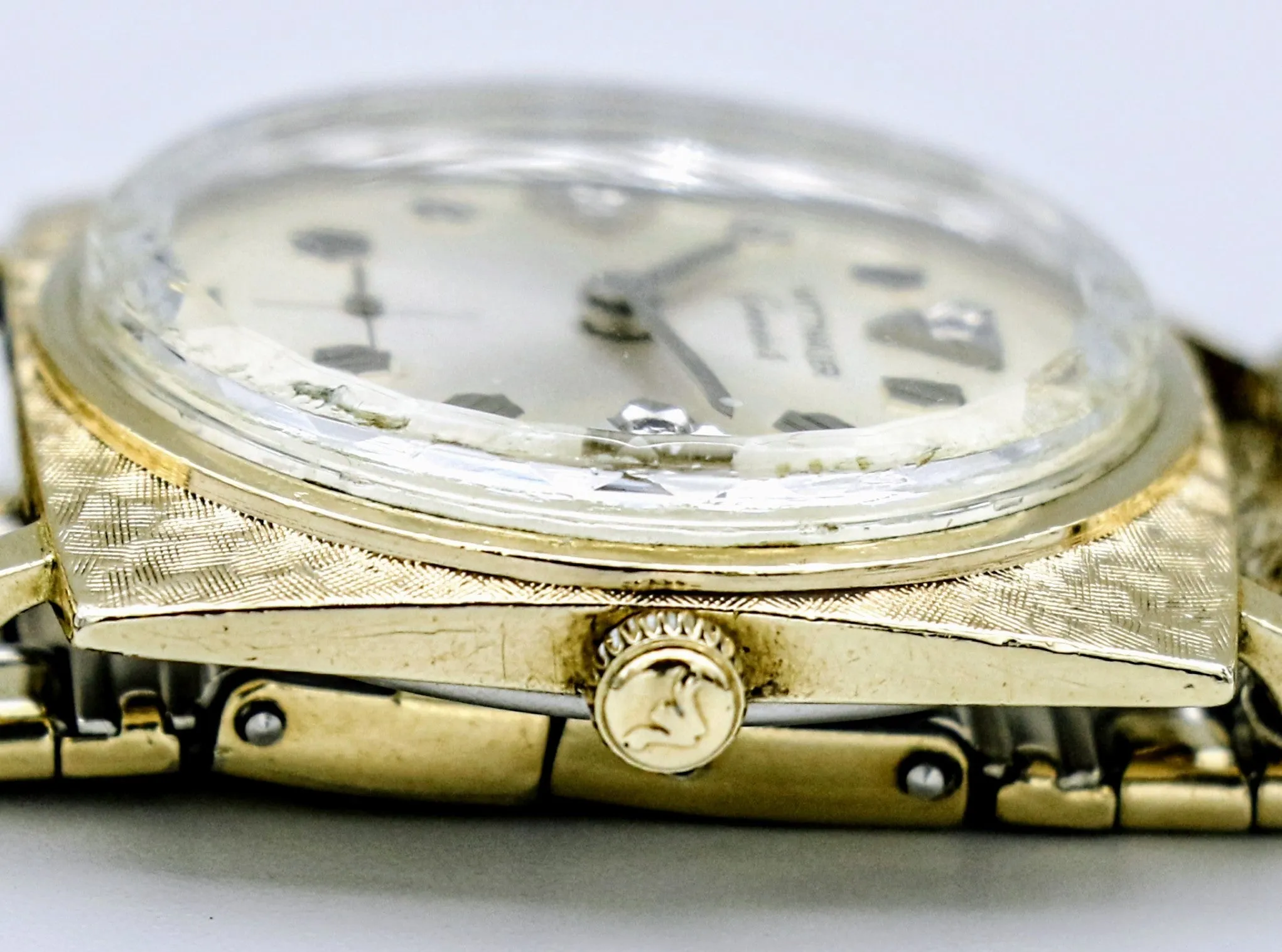 Vintage Wittnauer Wristwatch 10K GP Bezel Fancy Dial, 10K GF Bracelet