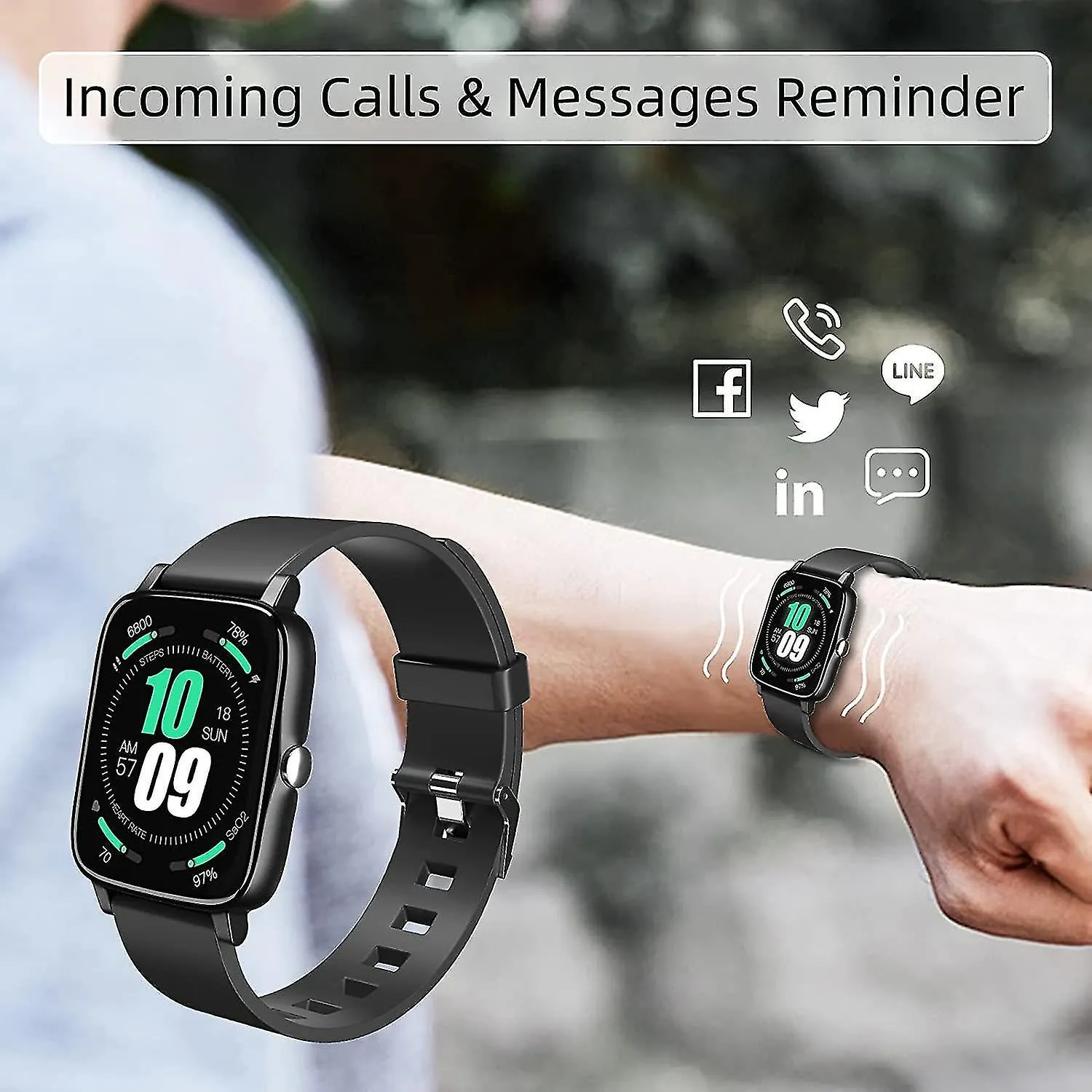Watches women men smartwatch with heart rate monitor and blood pressure monitor smartwatch 1.7 ?¡ÀWaterproof