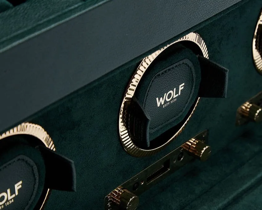 WOLF 1834 British Racing Green 3-Watch Winder